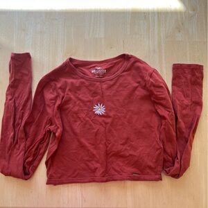 Hollister embroidery long sleeve baby tee